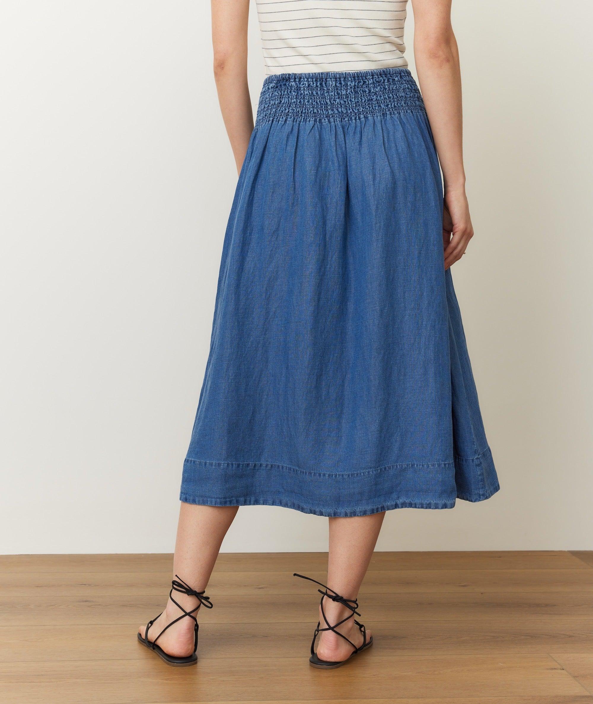 Bea Chambray Midi Skirt Product Image
