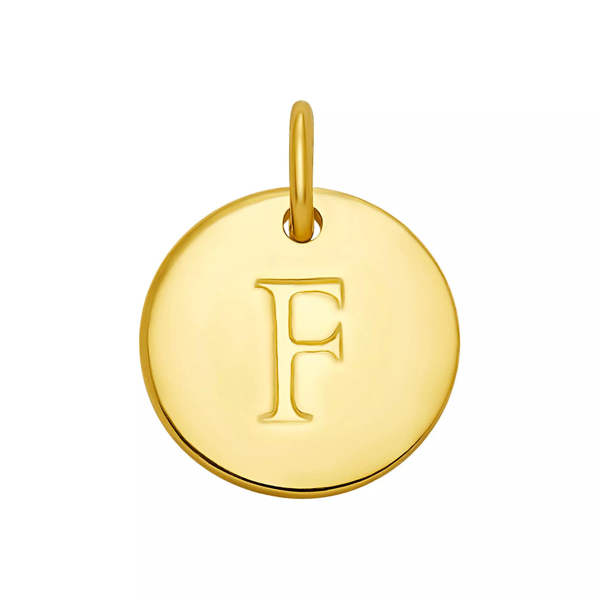 PRIMROSE 18k Gold Over Sterling Silver Letter Disc Charm, Women's, Gold Over Sterling D Product Image