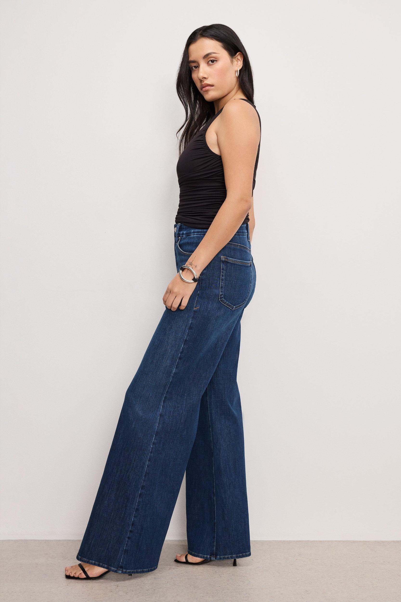 SOFT TECH GOOD WAIST PALAZZO JEANS | INDIGO977 Product Image
