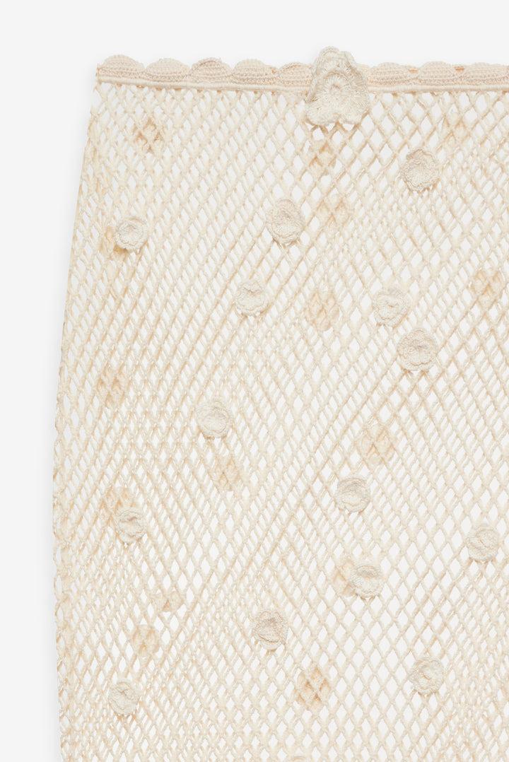 Betty Bouquet Knit Midi Skirt — Cream Product Image