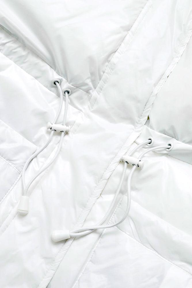 Pearl Peplum Puffer Jacket - White Product Image