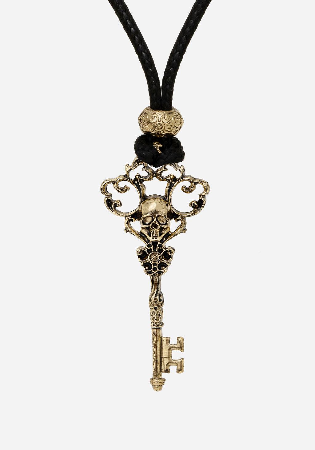 Genesta Skull Key Cord Necklace Product Image