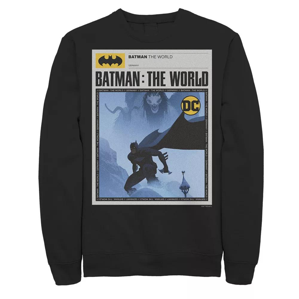 Men's Batman: The World Germany News Poster Sweatshirt, Boy's,  Product Image