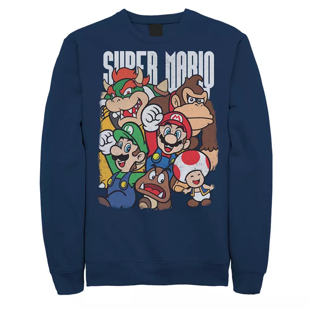 Men's Nintendo Super Mario Character Compilation Sweatshirt,  Product Image