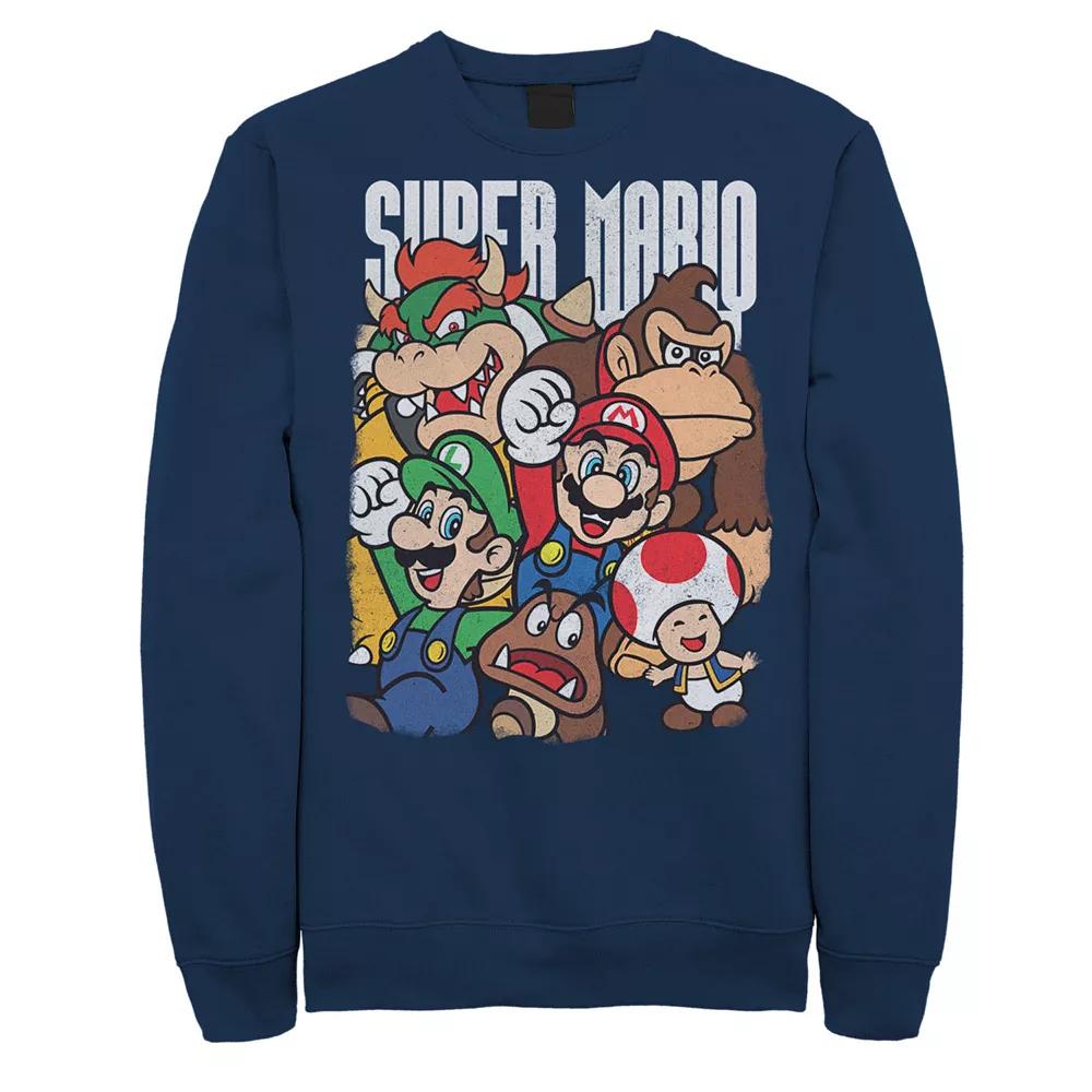 Men's Nintendo Super Mario Character Compilation Sweatshirt,  Product Image