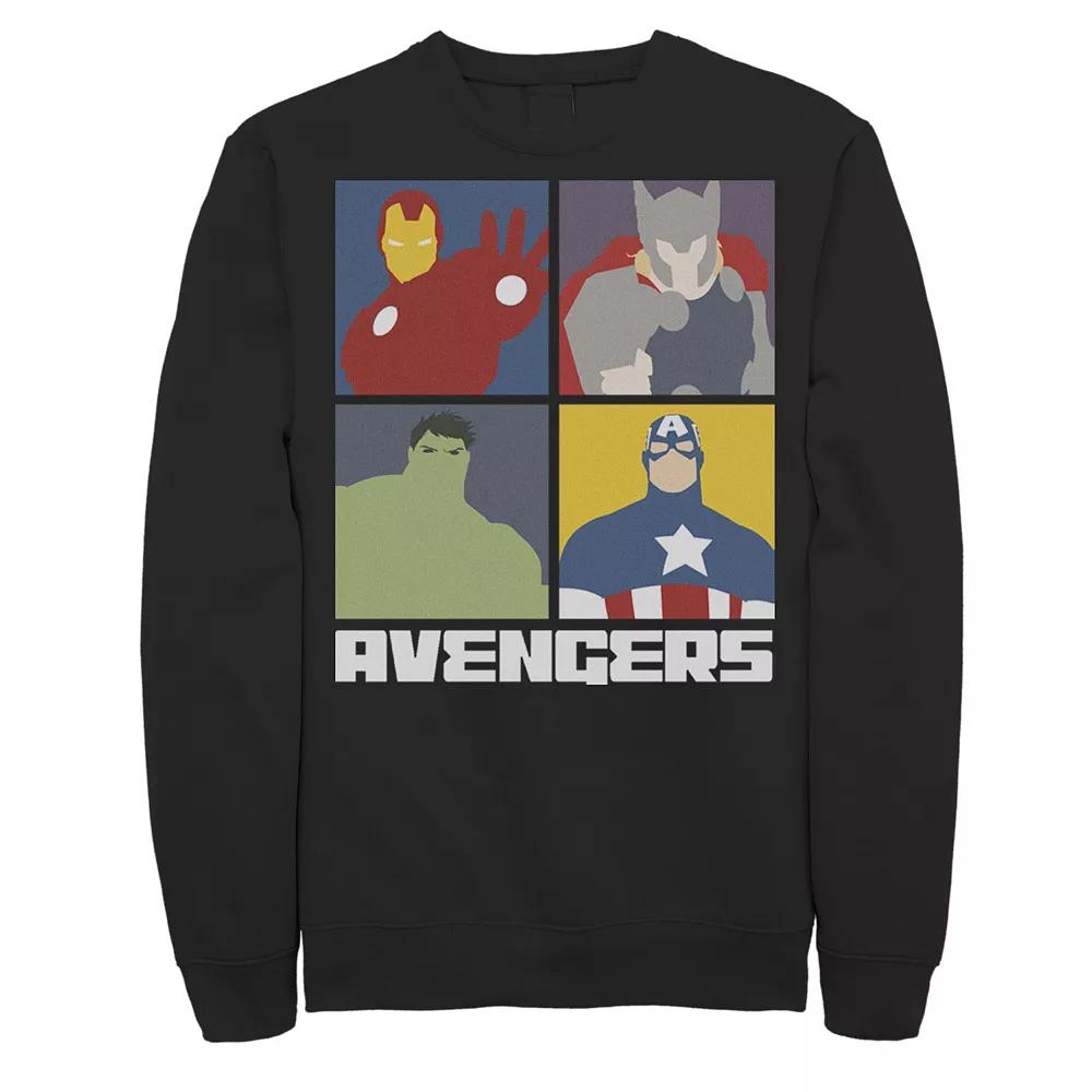 Men's Marvel Avengers Assemble Iron Man Hulk Thor Cap 4 Box Sweatshirt,  Product Image
