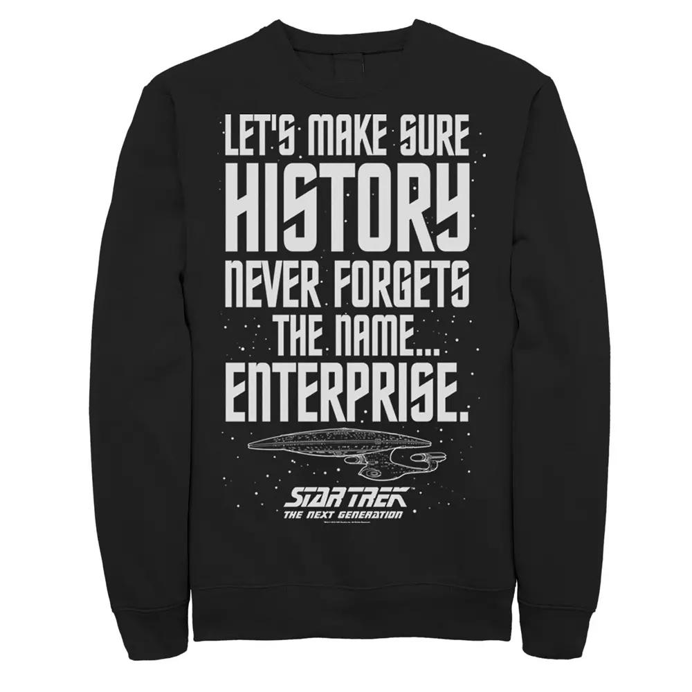 Men's Star Trek Next Generation Enterprise History Sweatshirt, Size: 3XL, Black Product Image
