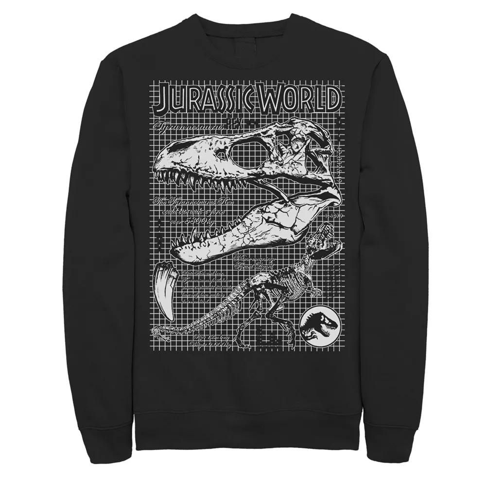 Men's Jurassic World Two T-Rex Bones Schematic Graphic Graphic Fleece Pullover Pullover,  Product Image