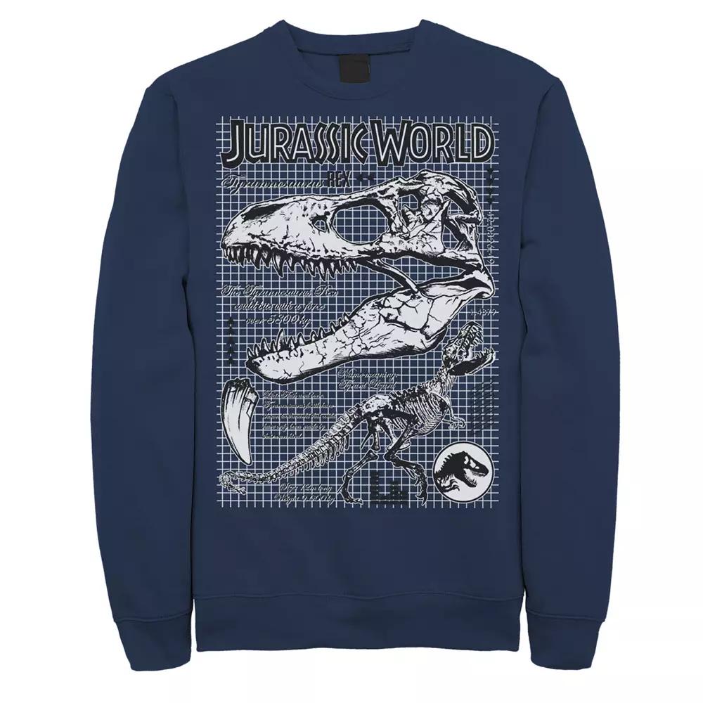 Men's Jurassic World Two T-Rex Bones Schematic Graphic Graphic Fleece Pullover Pullover,  Product Image
