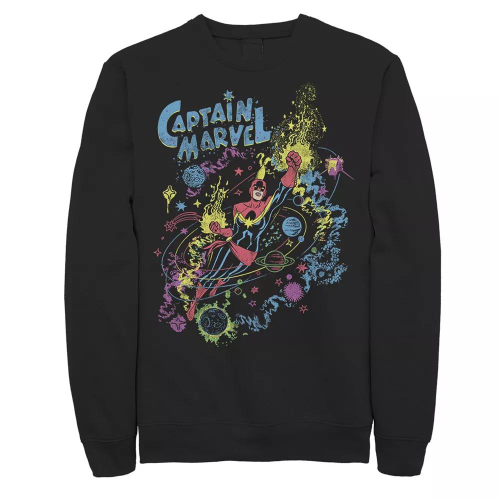 Men's Marvel Captain Marvel Vintage Sketched Galaxy Flight Poster Fleece,  Product Image