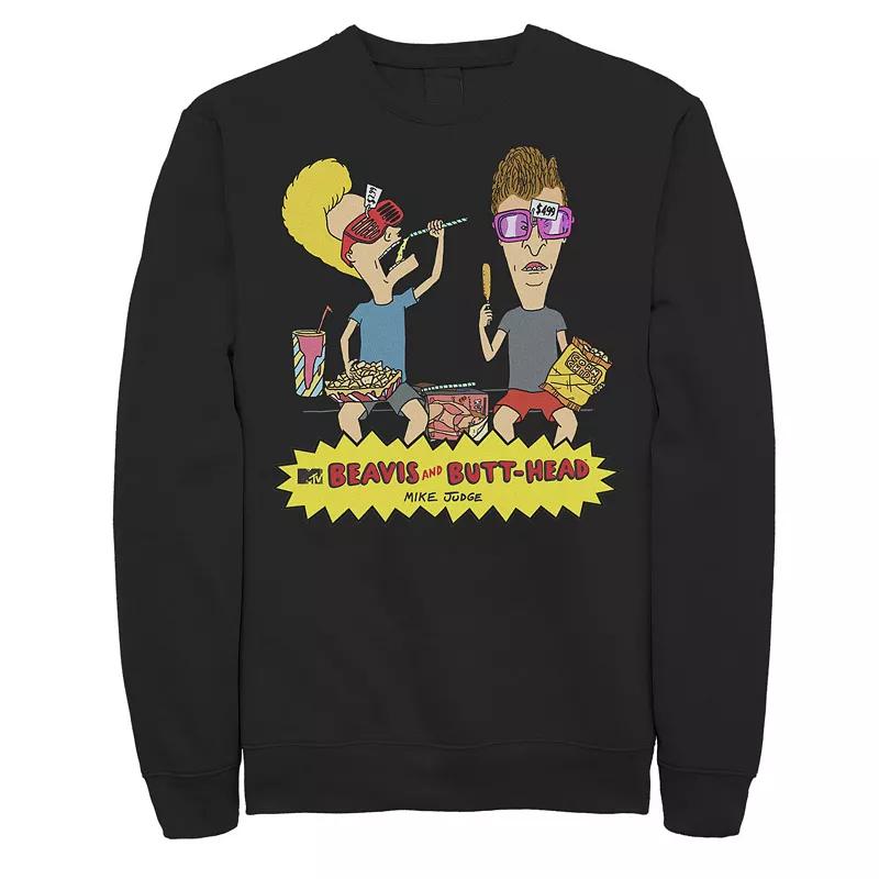 Men's Beavis & Butthead Snacks On The Curb Logo Sweatshirt,  Product Image