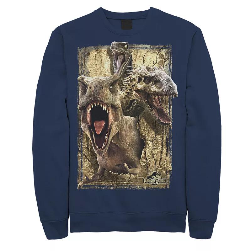 Men's Jurassic World T-Rex Indominus Rex & Raptor Fleece Pullover,  Product Image
