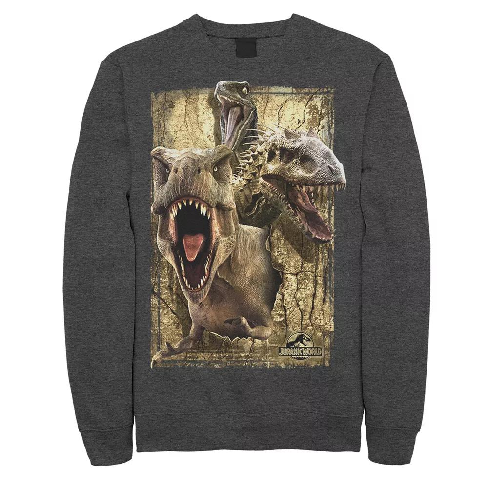 Men's Jurassic World T-Rex Indominus Rex & Raptor Fleece Pullover,  Product Image