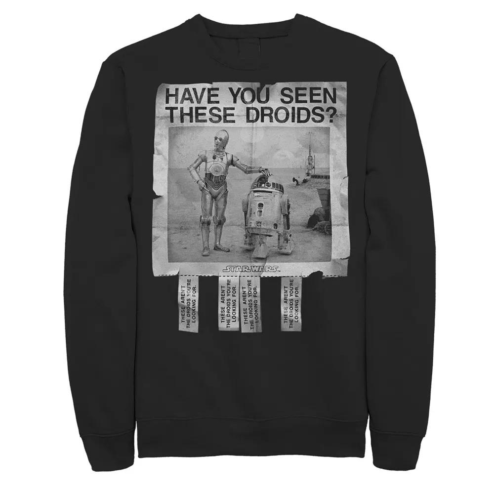 Men's Star Wars Have Seen These Droids Poster Sweatshirt, Size: Small, Black Product Image