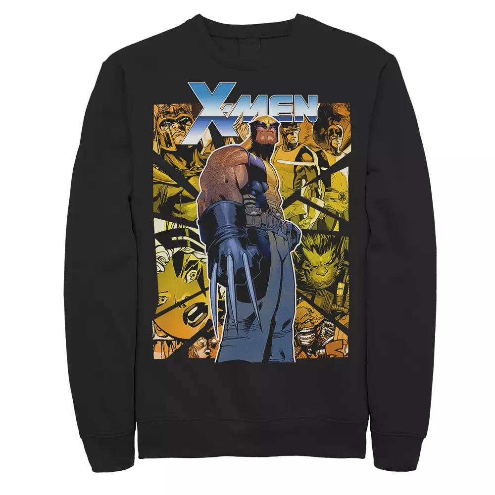 Men's Marvel X-Men Wolverine Shattered Class Collage Graphic Fleece Pullover,  Product Image