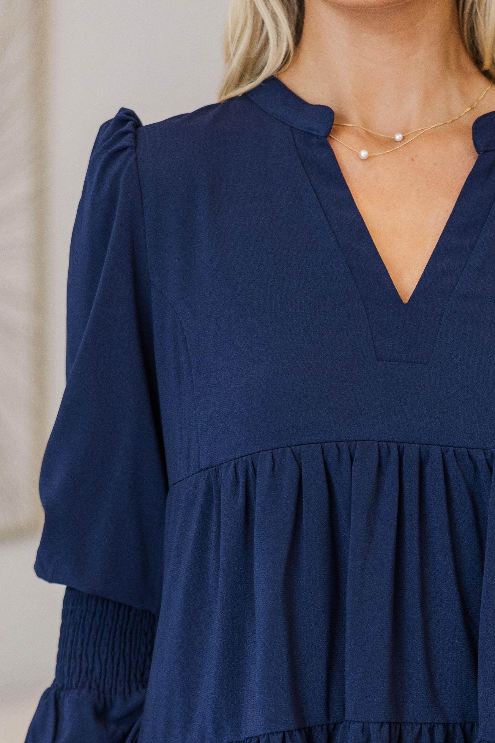 NURSING COLLECTION: In Your Happy Place Navy Blue Dress Female Product Image