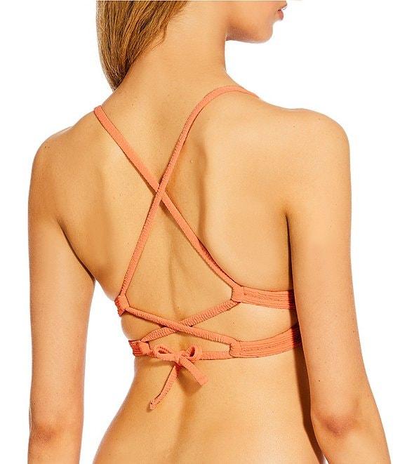 GB Solid Scrunchie Texture Extra High Leg Scoop Front Swim Bottom Product Image