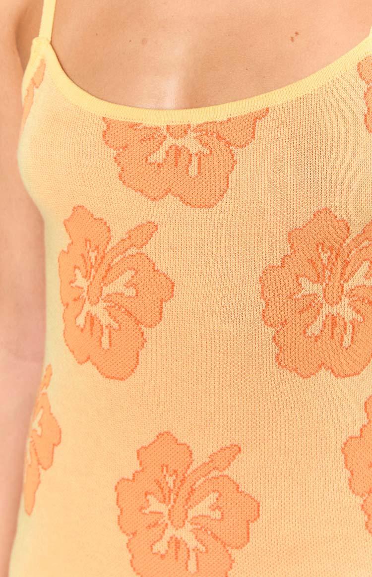 Sunie Yellow Knit Mini Dress Product Image