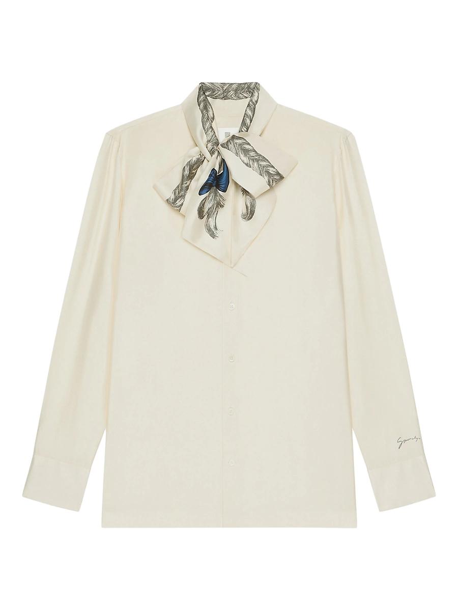 Mens Silk Shirt with Hair Print Lavalliere Product Image