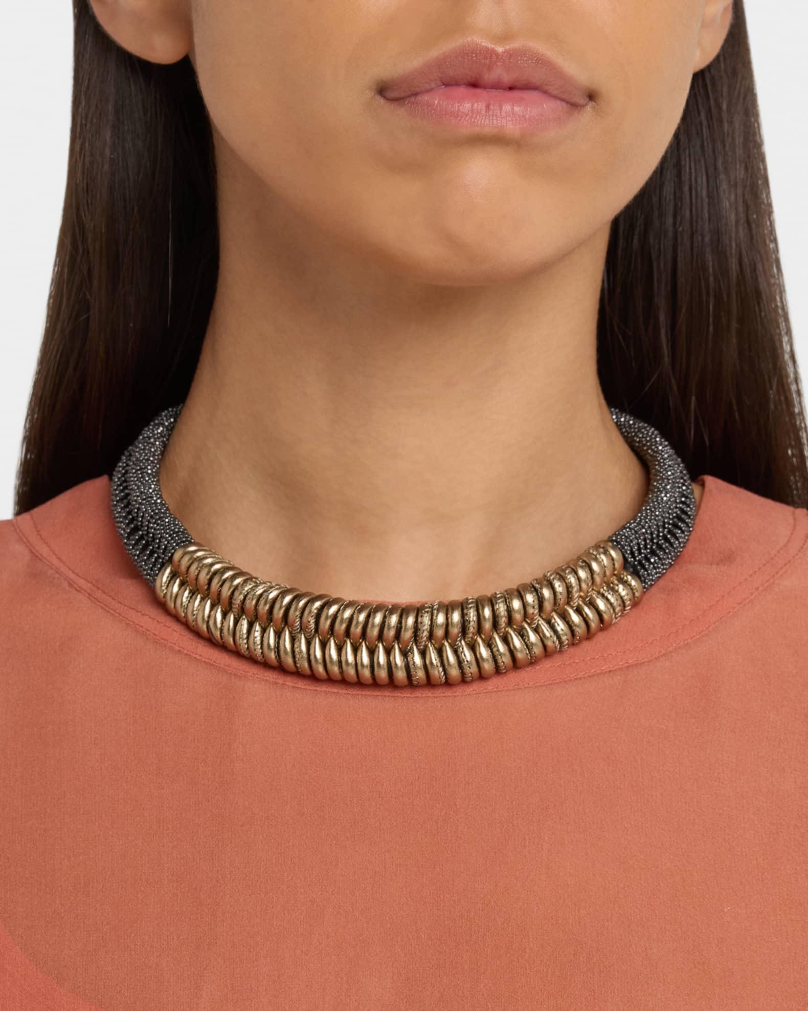 Braided Monili Leather Necklace Product Image