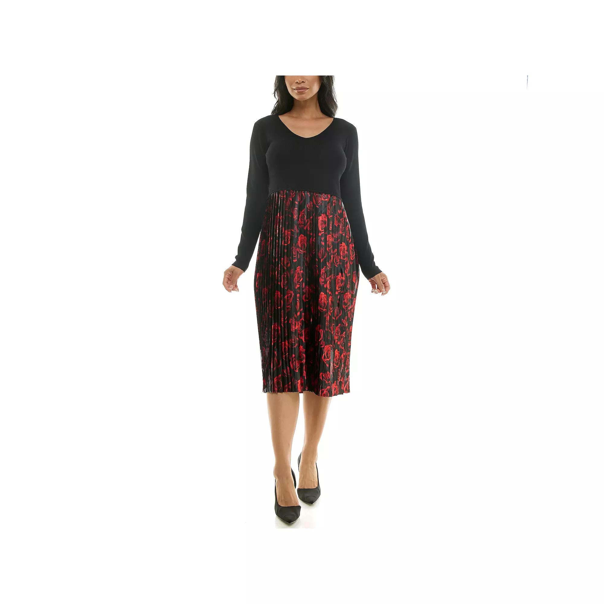 Women's Nina Leonard Lurex Knit Midi Dress,  Product Image