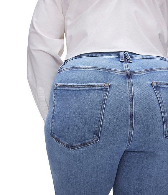 Good American Good Legs Plus Mid Rise Cropped Mini Boot Jeans Product Image
