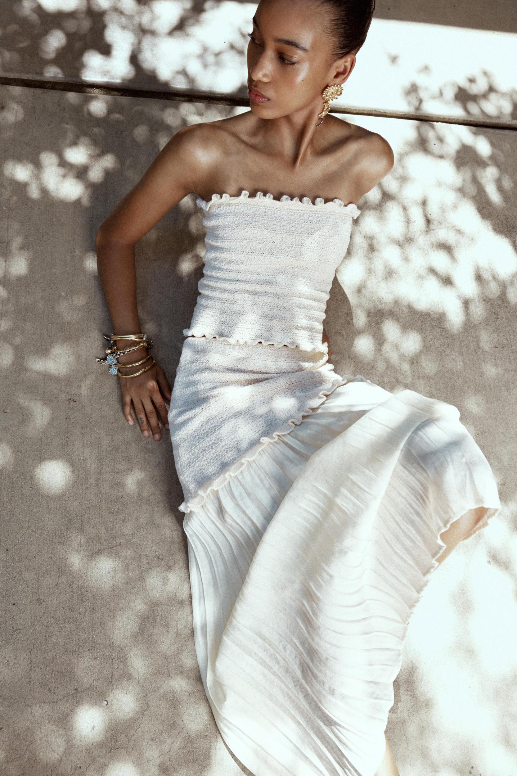 KNIT BANDEAU TOP Product Image