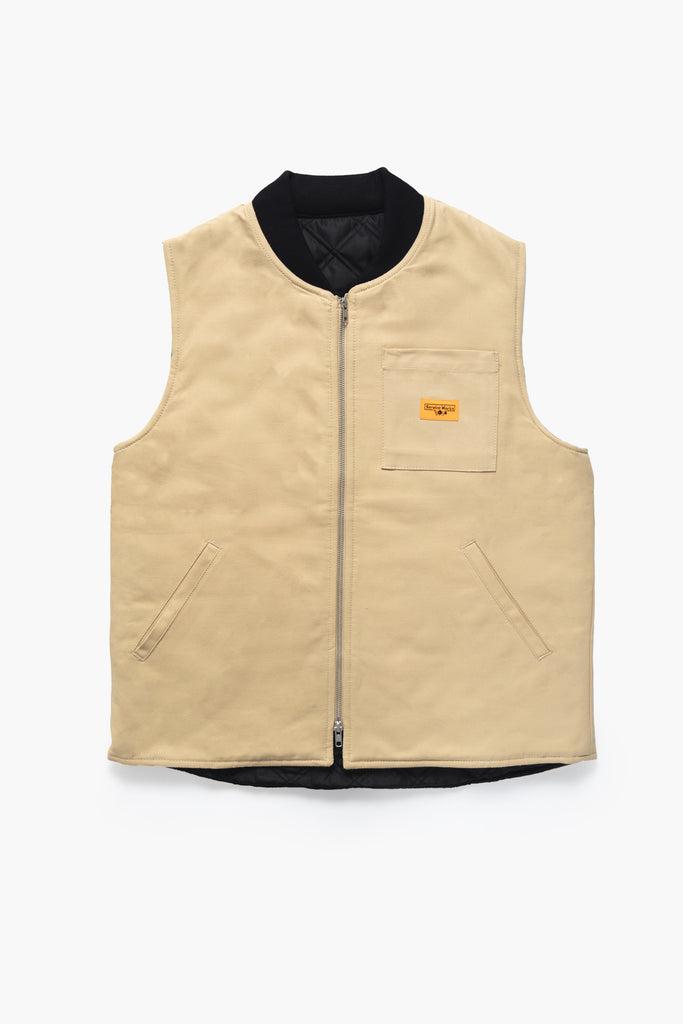Padded Work Vest Jacket - Pale Khaki Product Image
