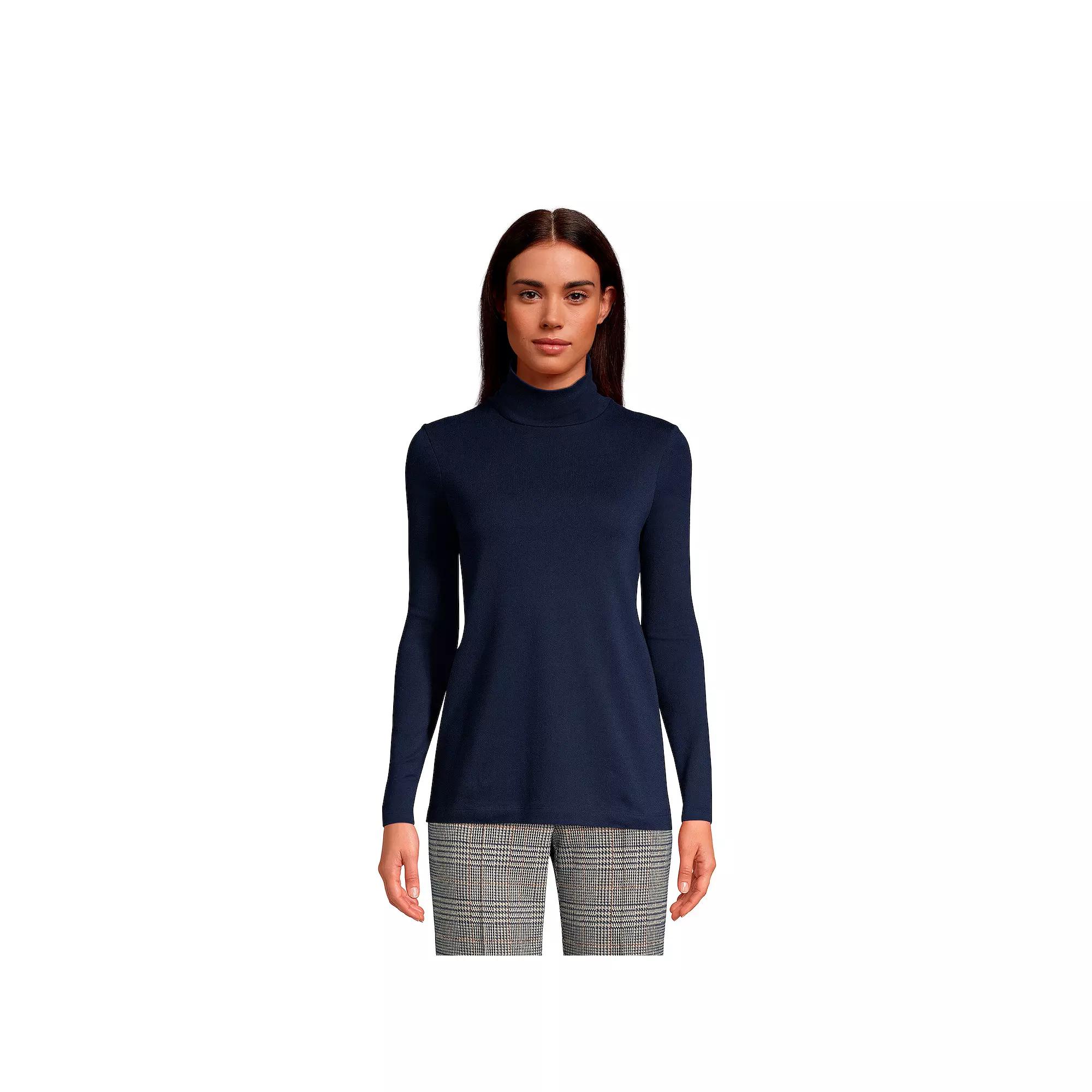 Women's Lands' End Supima Cotton Long Sleeve Turtleneck,  Product Image