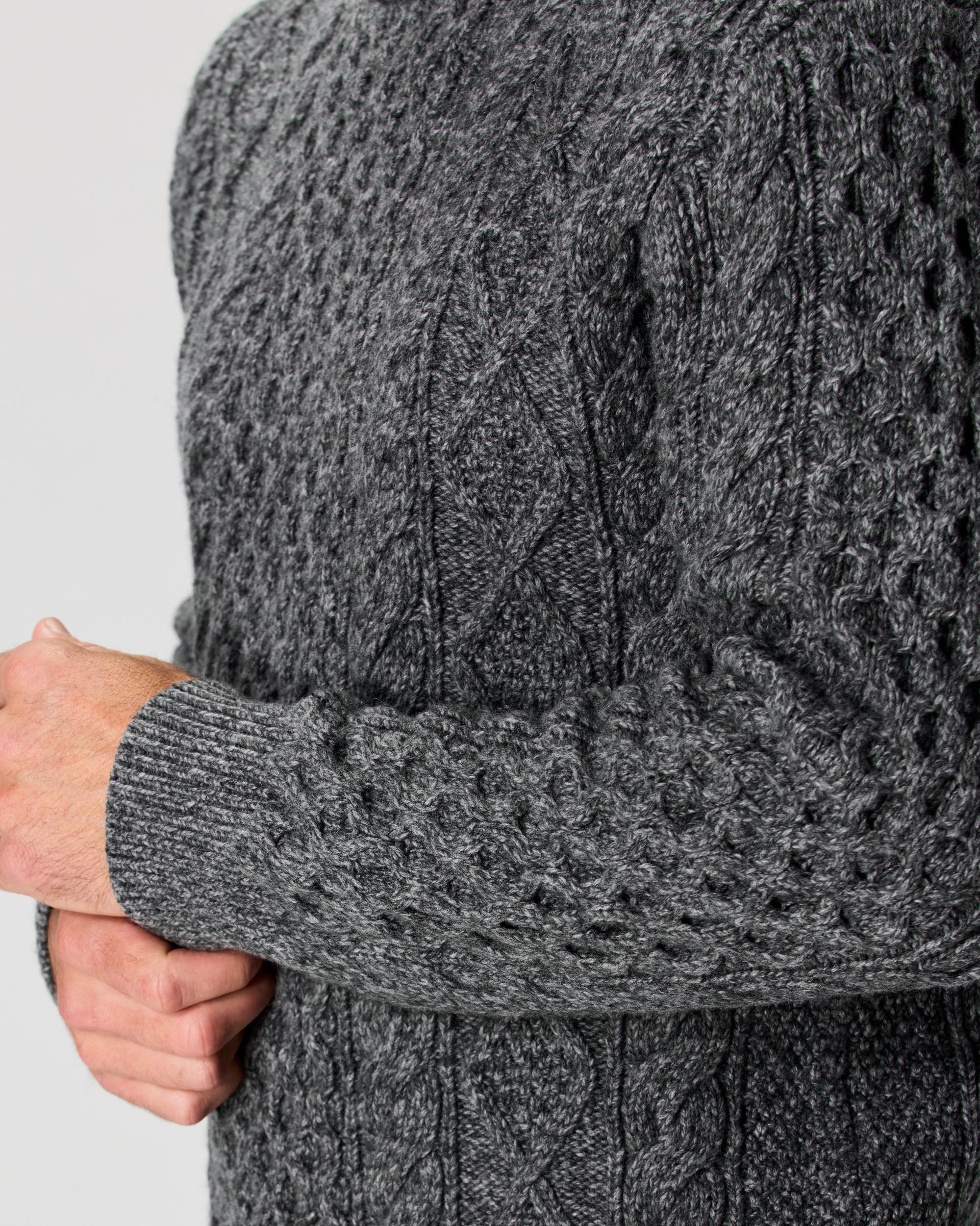 Aran Cable Knit Crewneck Sweater Product Image