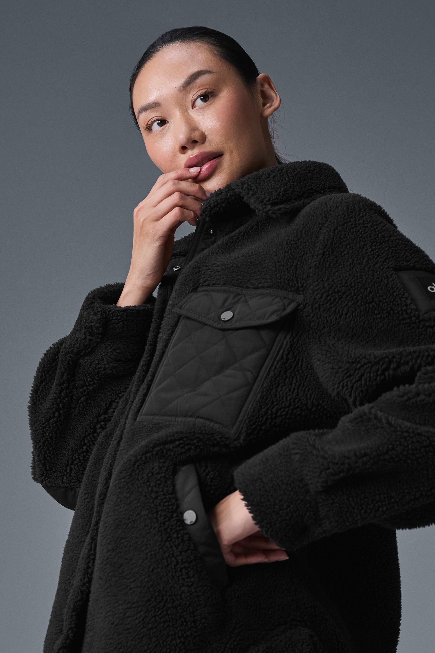 Sherpa Edge Shacket - Black Female Product Image