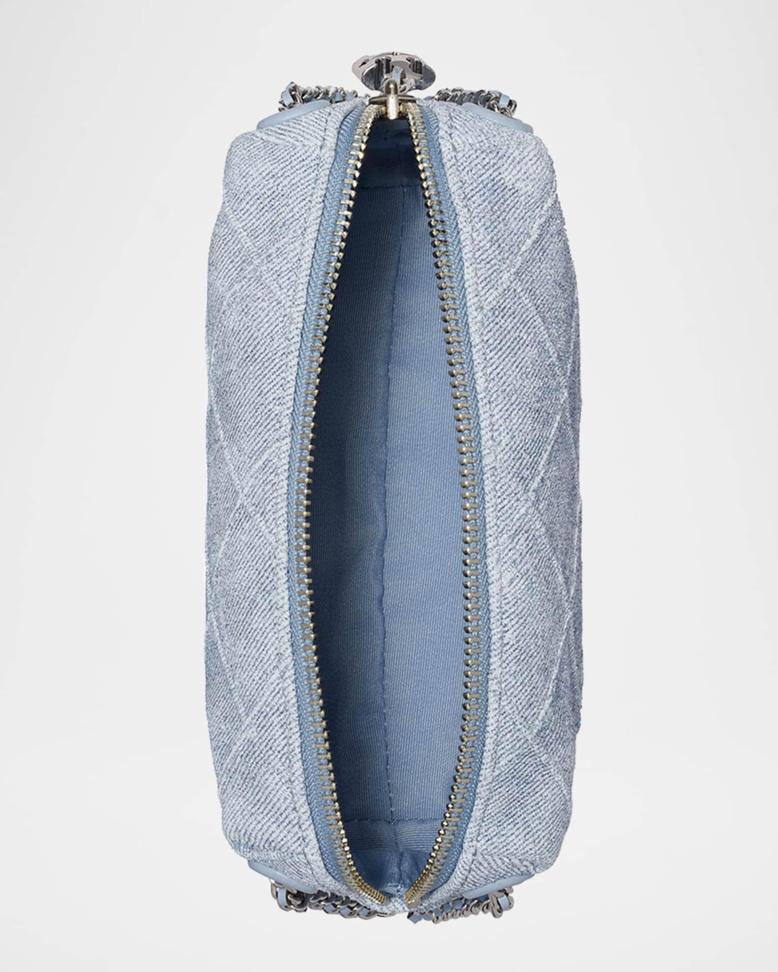 Fleming Denim-Print Suede Crossbody Bag Product Image