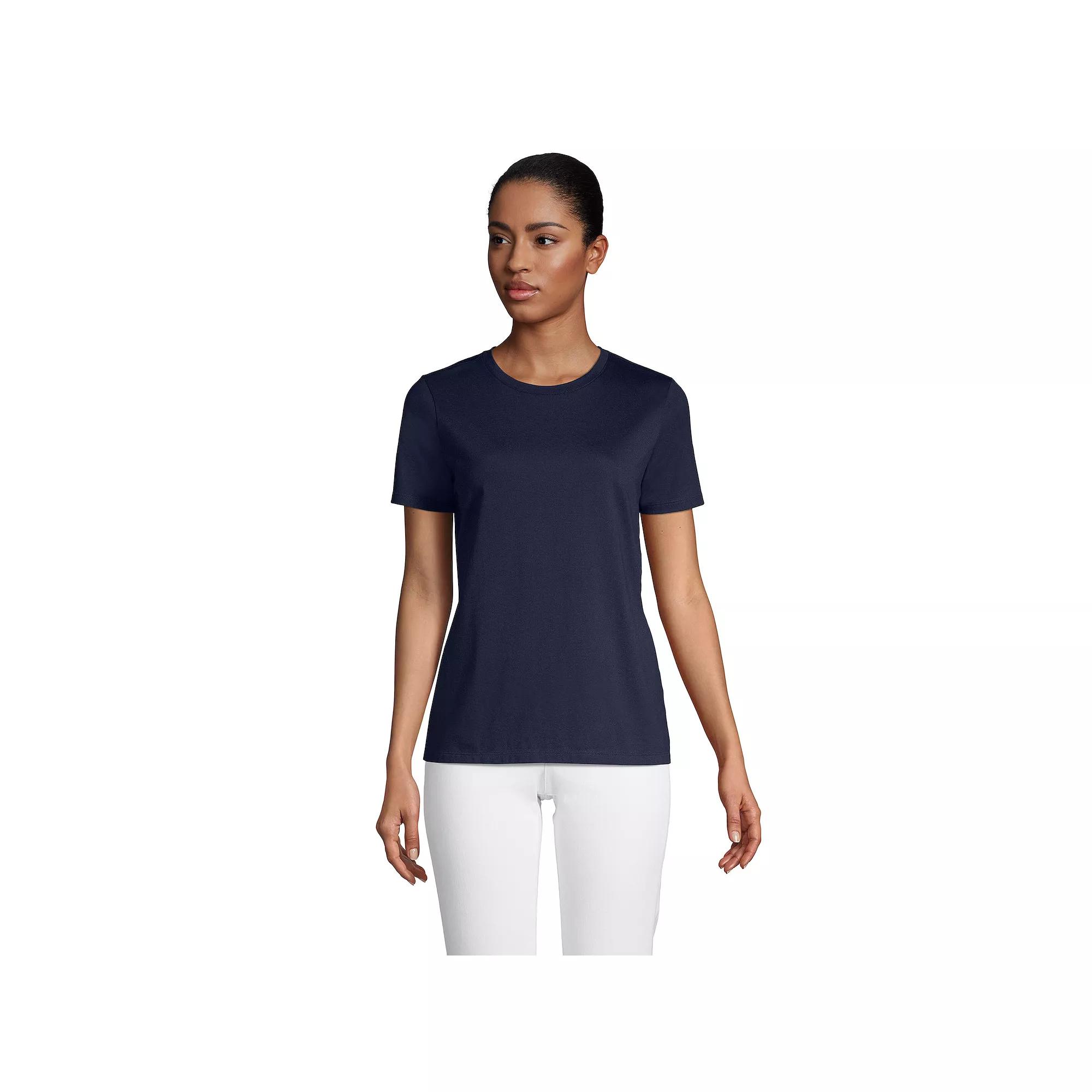 Women's Lands' End Relaxed-Fit Supima Cotton Crewneck Tee,  Product Image