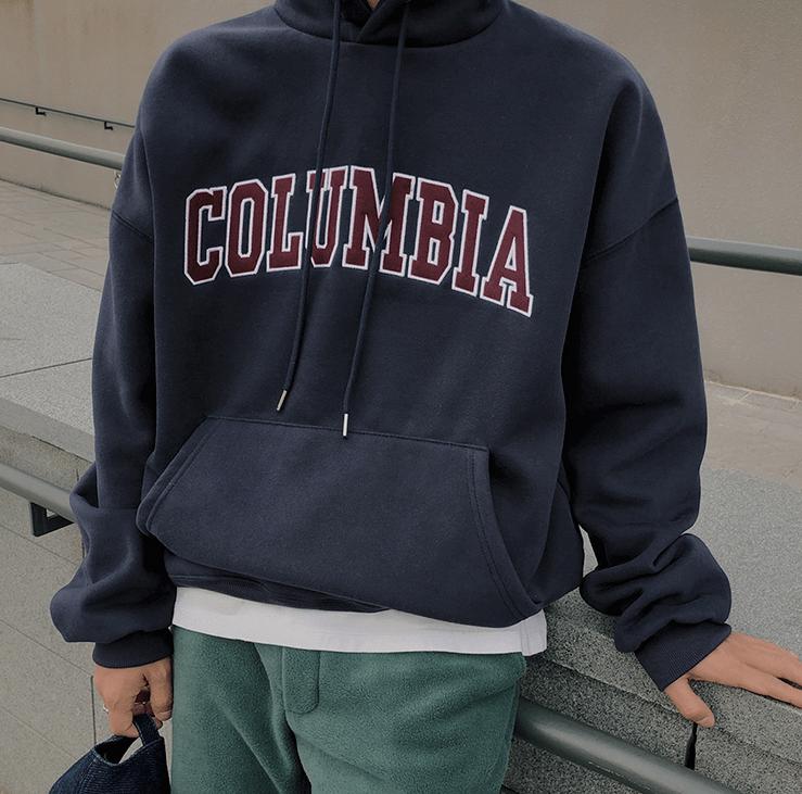 RT No. 6236 COLUMBIA LETTERED PULLOVER HOODIE Product Image