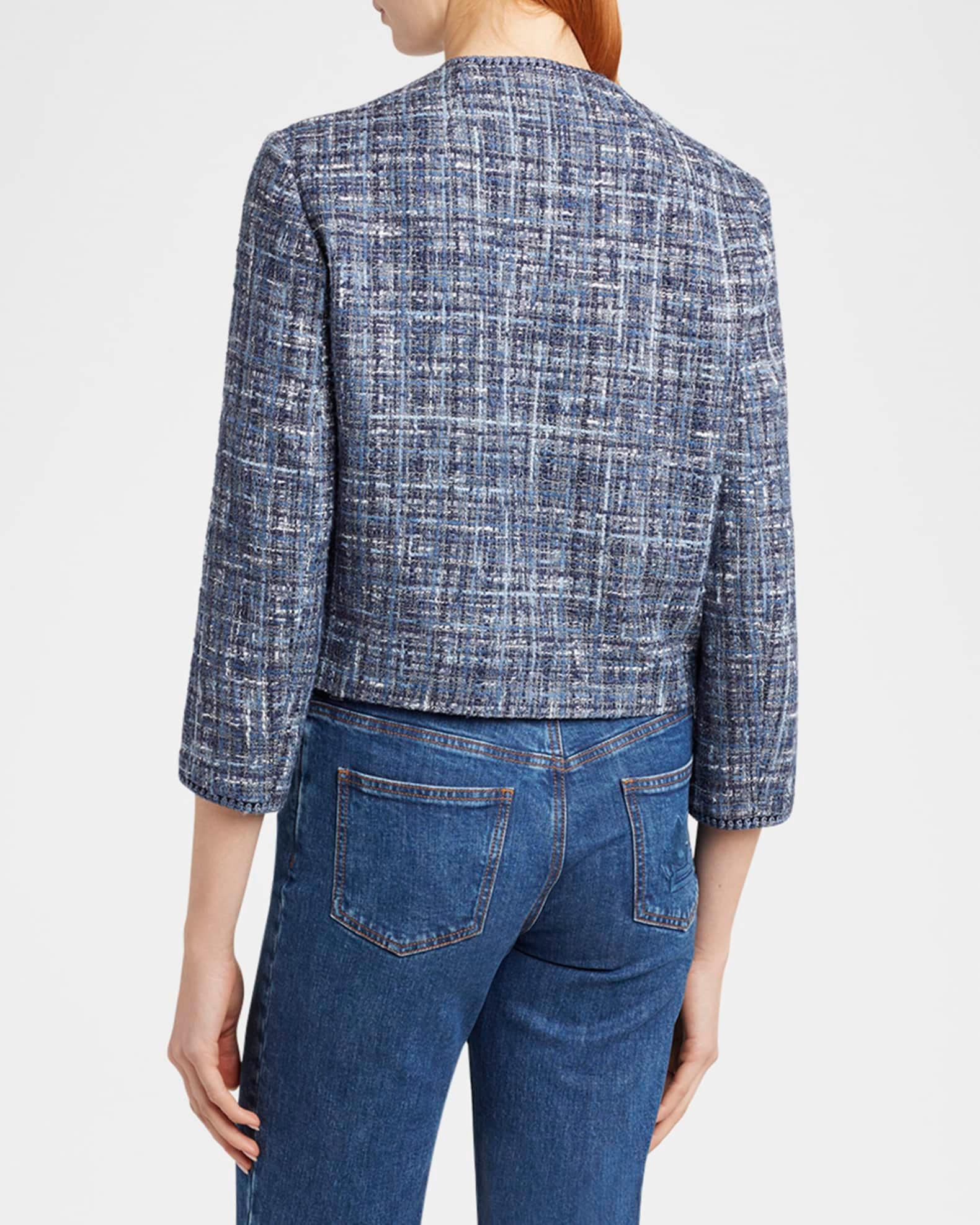 Single-Breasted Tweed Crop Jacket Product Image