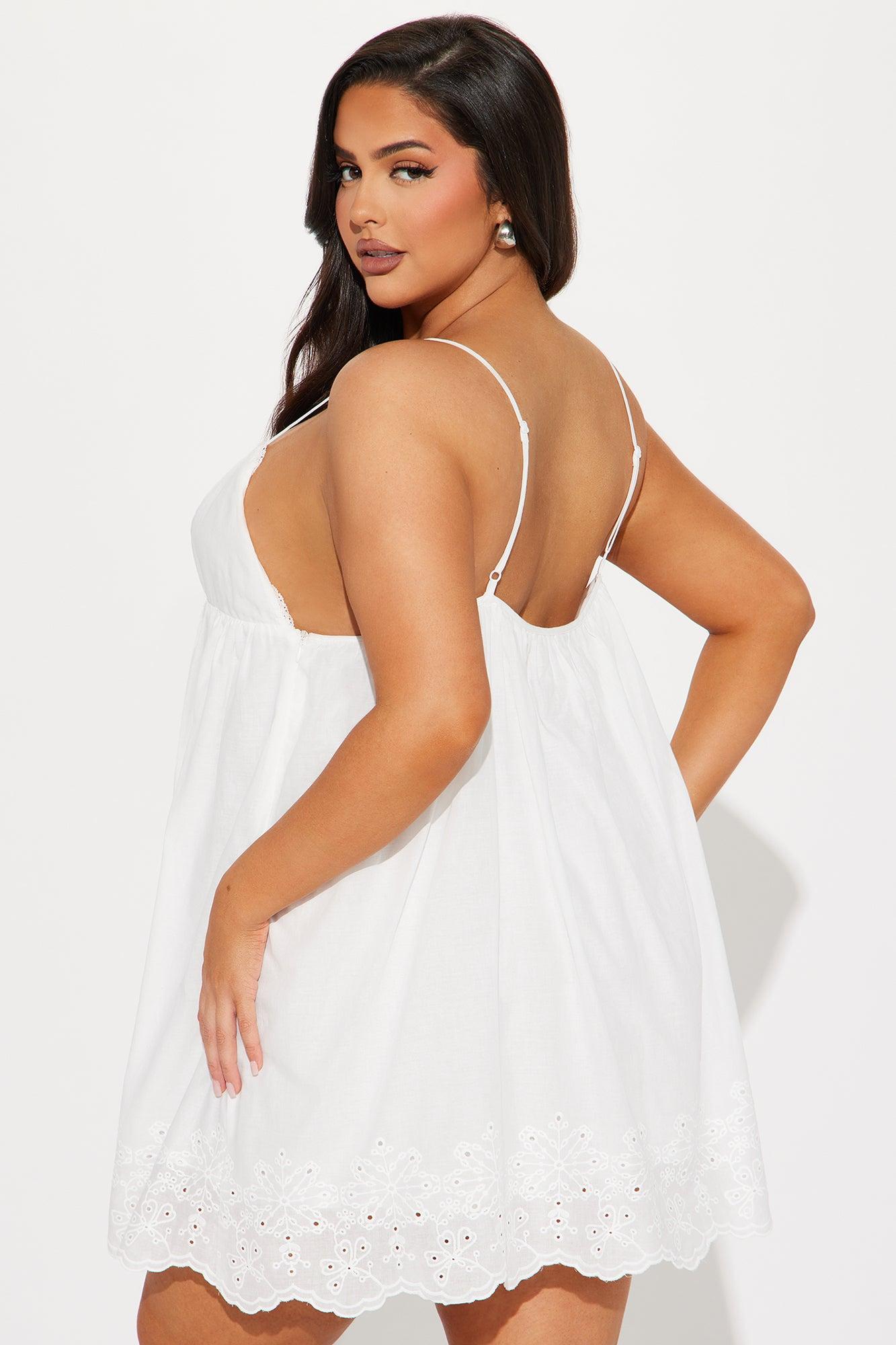 Summer Breeze Eyelet Mini Dress - White Product Image