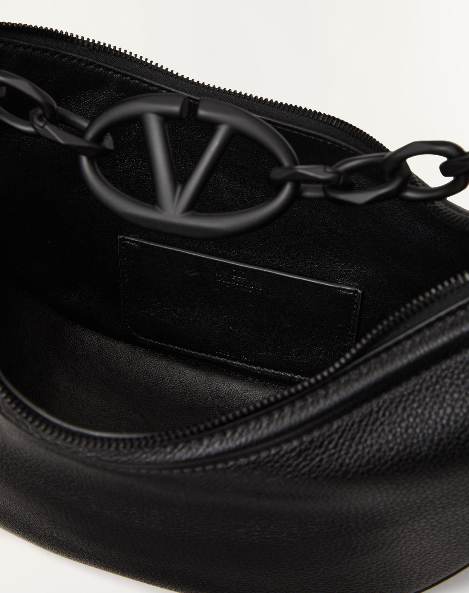 Vlogo Moon Small Hobo Bag In Grainy Calfskin With Chain Product Image