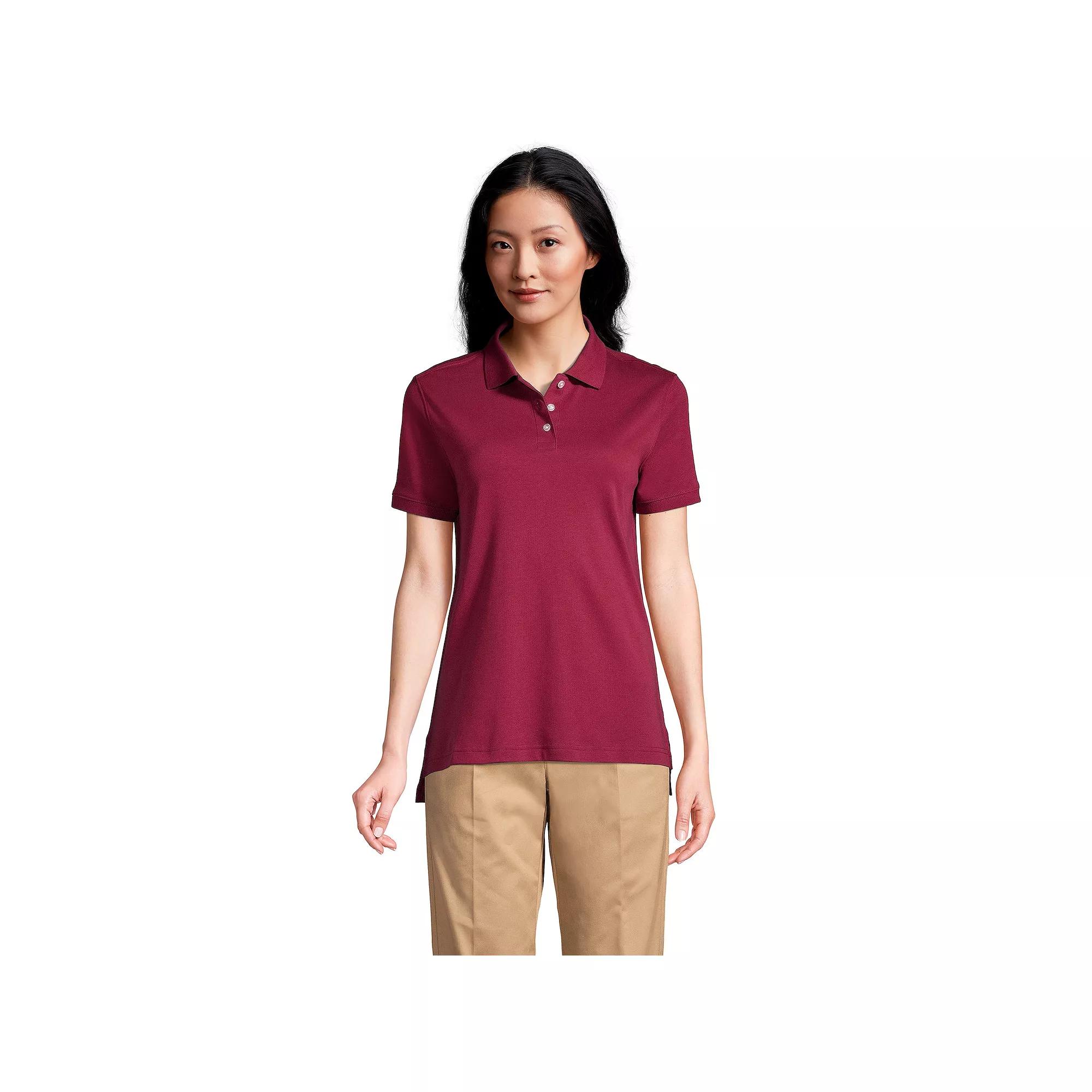 Women's Lands' End School Uniform Classic Short Sleeve Interlock Polo Top,  Product Image