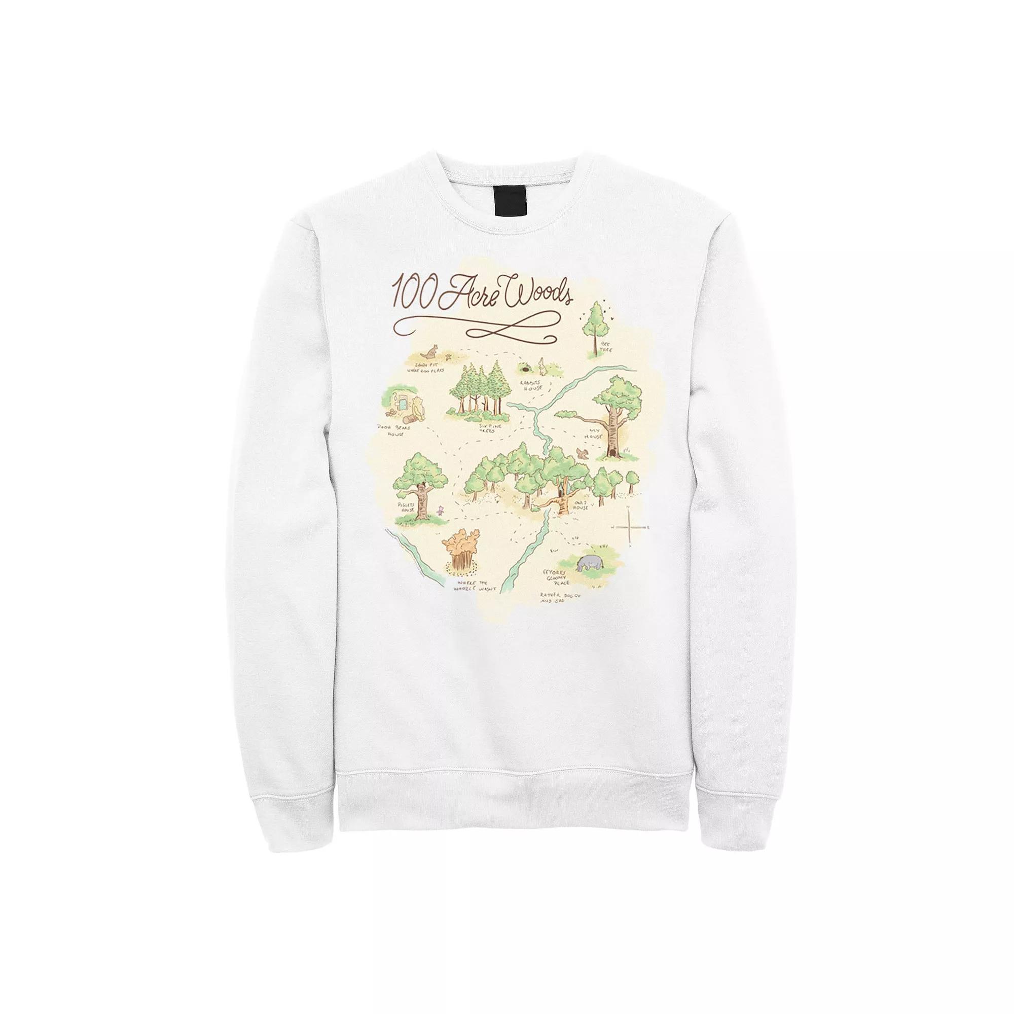 Disney's Winnie The Pooh 100 Acre Woods Map Men's Sweatshirt,  Product Image