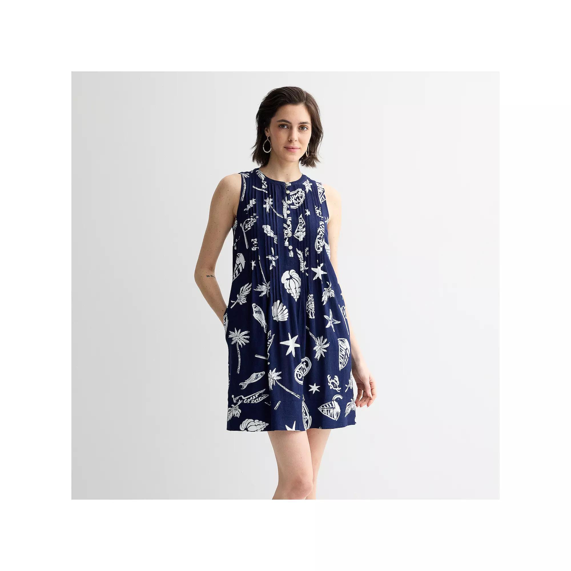 Petite Sonoma Goods For Life® Sleeveless Pintuck Dress, Women's,  Product Image