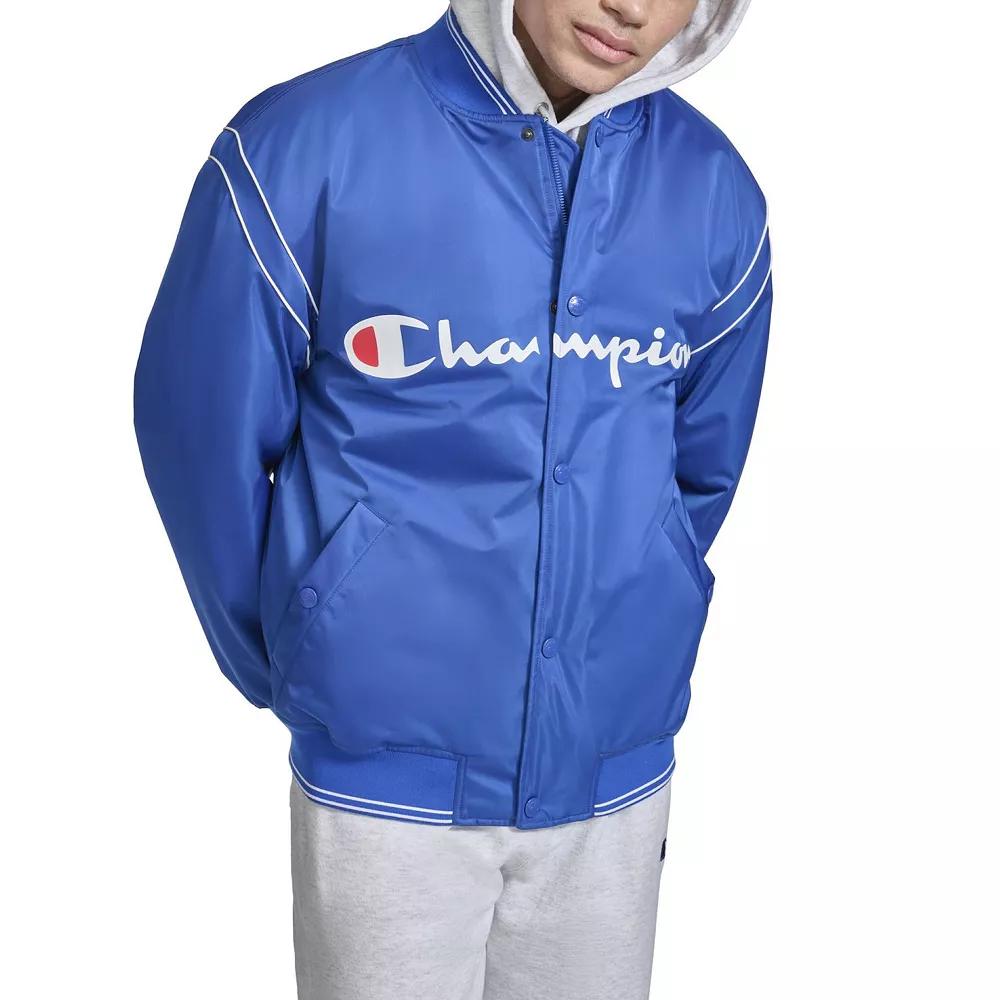 Men's Champion® Varsity Bomber, Size: Large, Blue The Web Product Image
