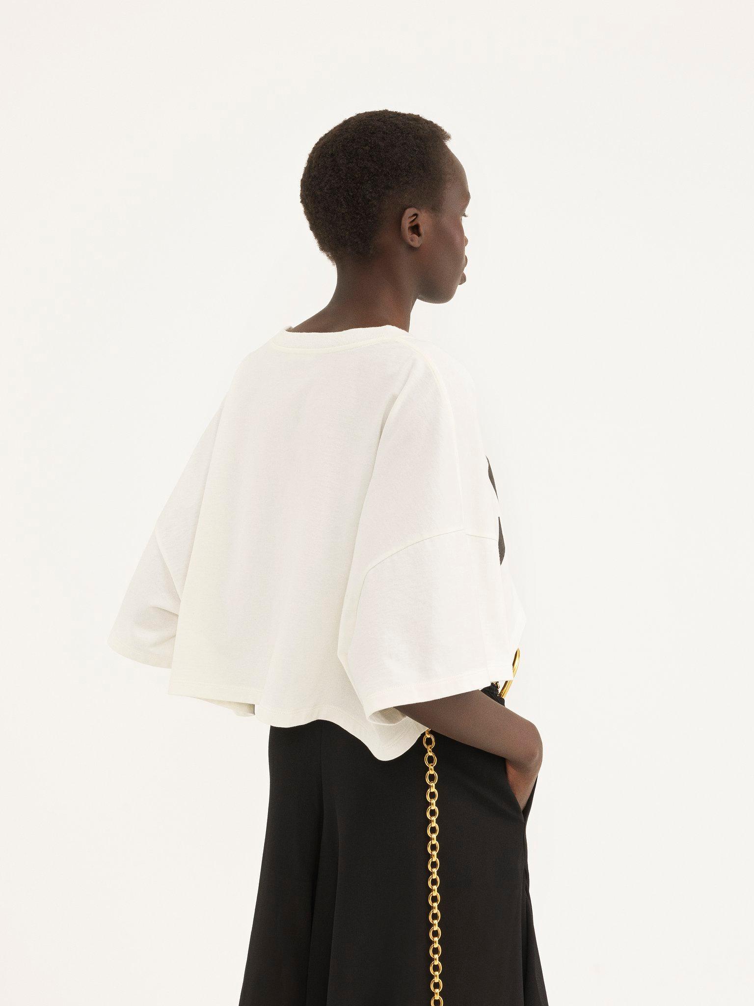 Cropped boxy logo T-shirt in cotton jersey Product Image