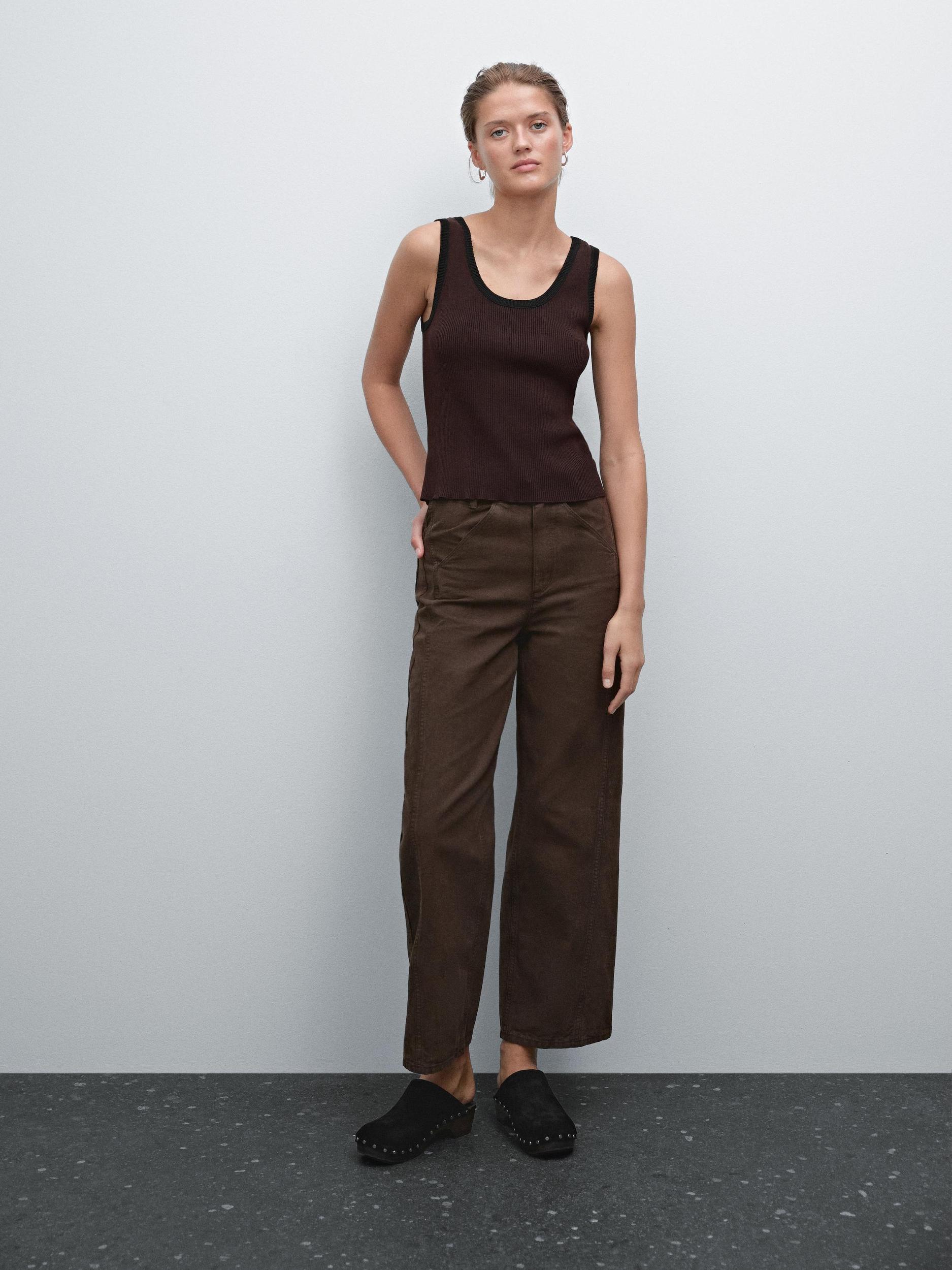 Knit top with contrast trims Product Image