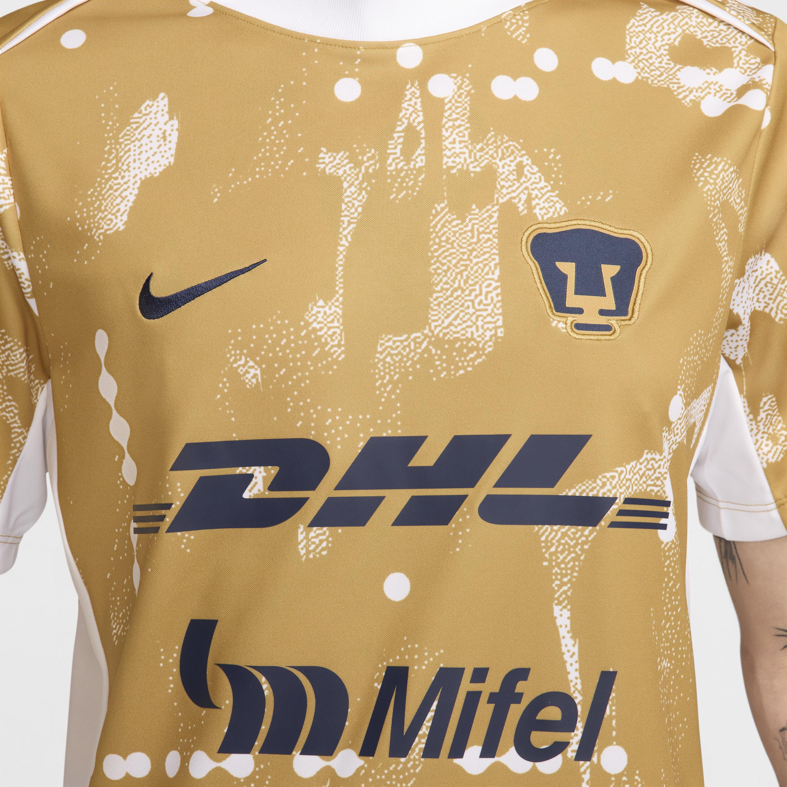 Pumas UNAM Academy Pro Nike Mens Dri-FIT Soccer Short-Sleeve Pre-Match Top | FN9660-714 Product Image
