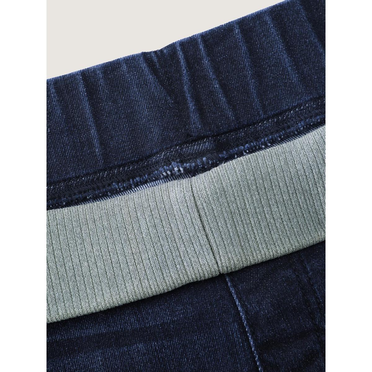 Plus Size Supersoft Rubber Wide Waist Skinny-Fit Jeans Women Darkindigo Leisure High stretch Slanted pocket Jeans BloomChic 20/2X Product Image