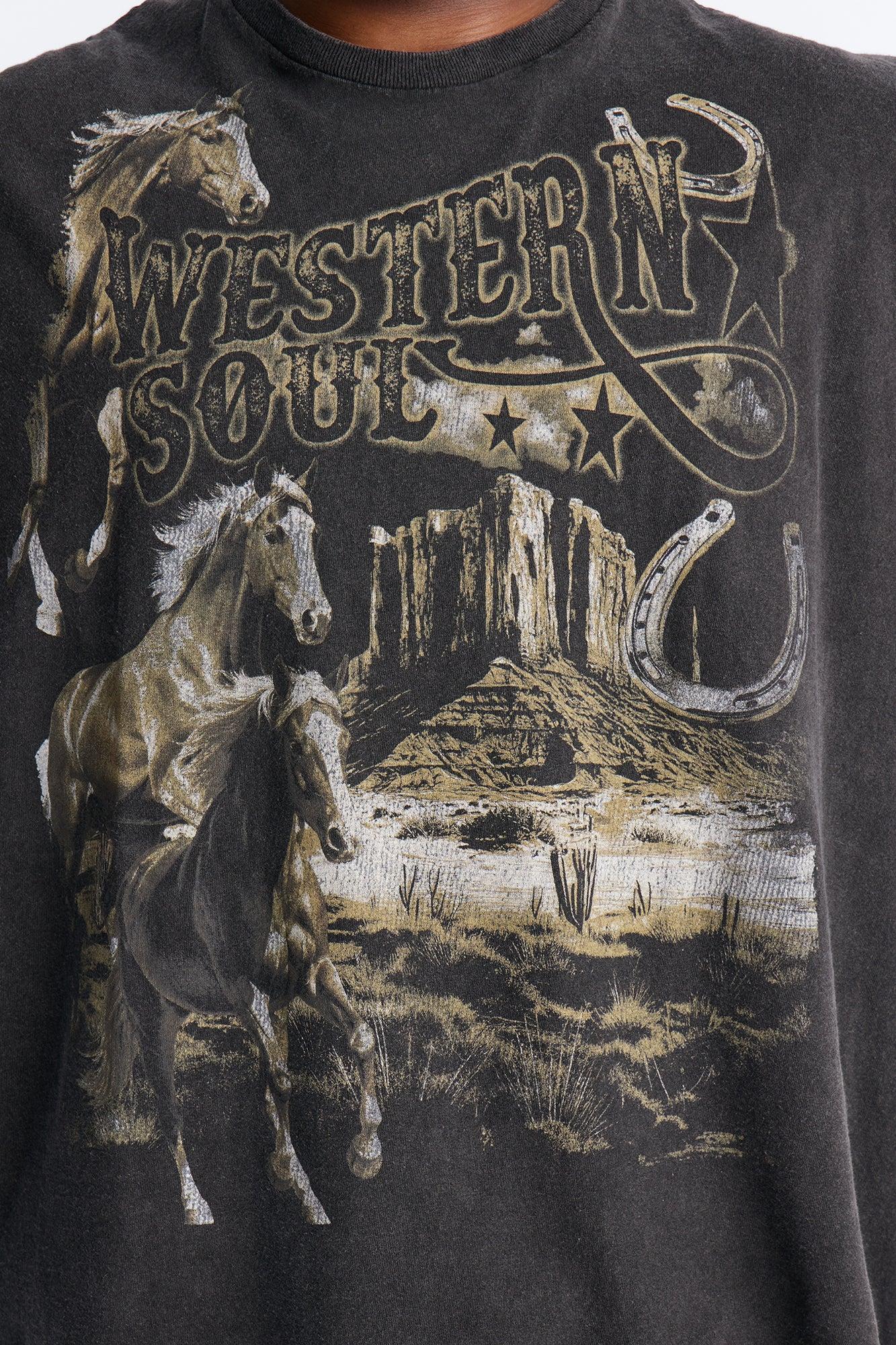 Western Soul Vintage Muscle Tee - BlackWash Male Product Image