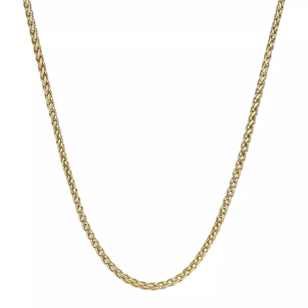 Men's LYNX Stainless Steel Wheat Chain Necklace, Size: 20", Gold Tone Product Image