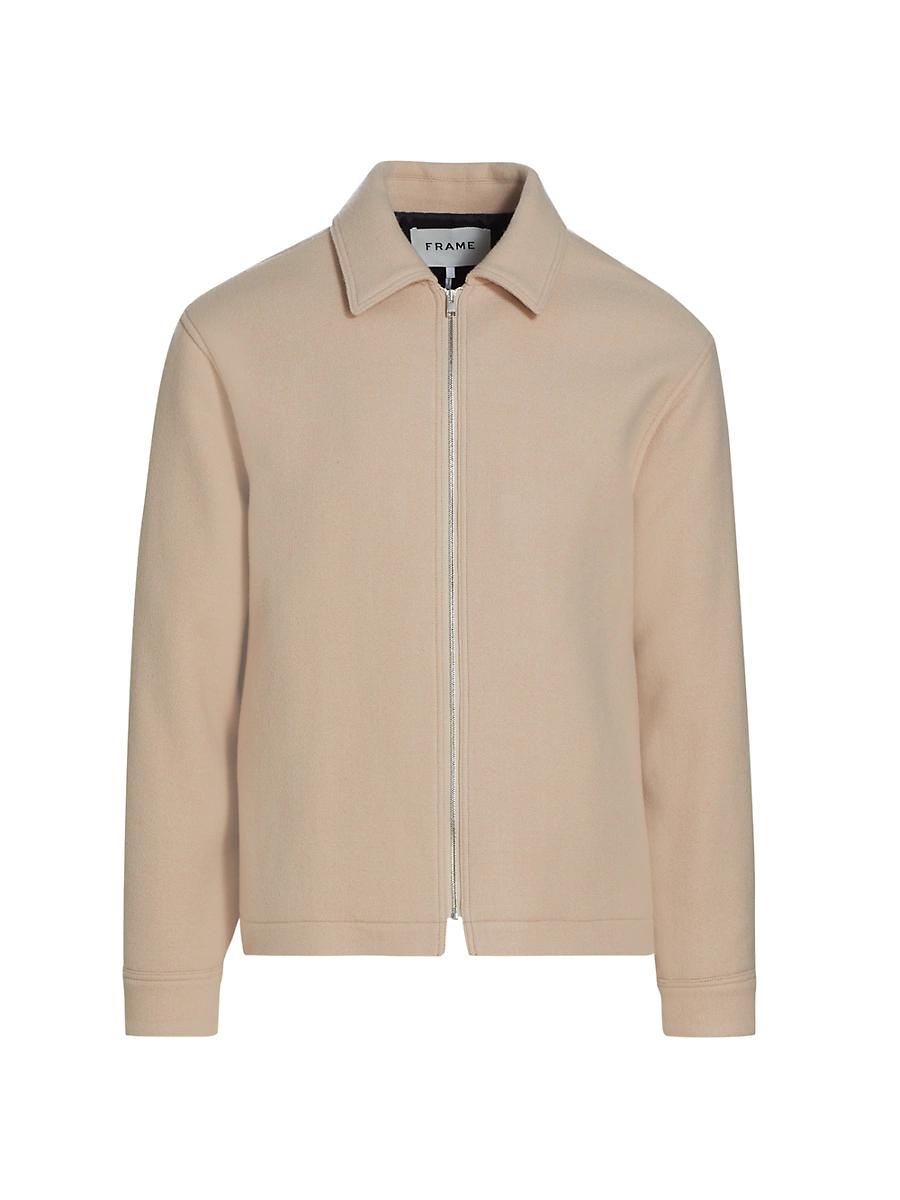 Mens Textured Wool Zip-Up Shirt Jacket Product Image