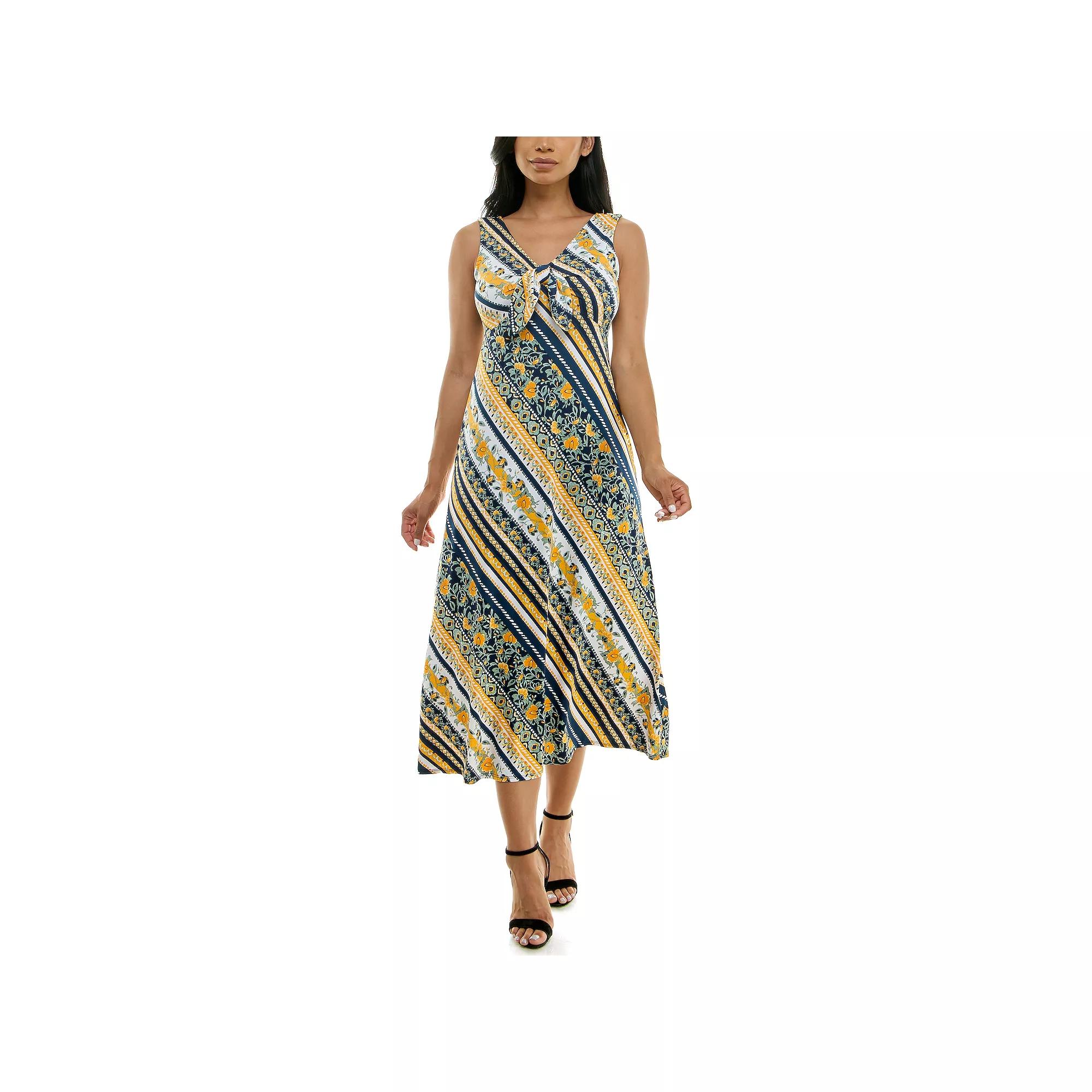Women's Nina Leonard Tie Front Maxi Dress,  Product Image