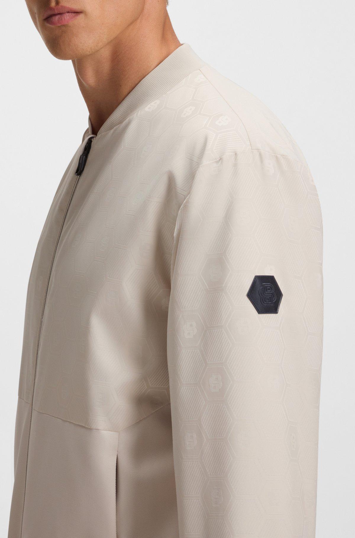 Water-repellent bomber jacket with Double B monogram jacquard Product Image